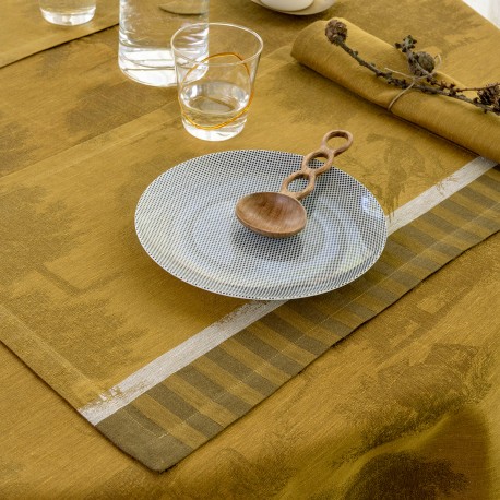 Sets de table antitache pur lin Souveraine Or, Le Jacquard Français