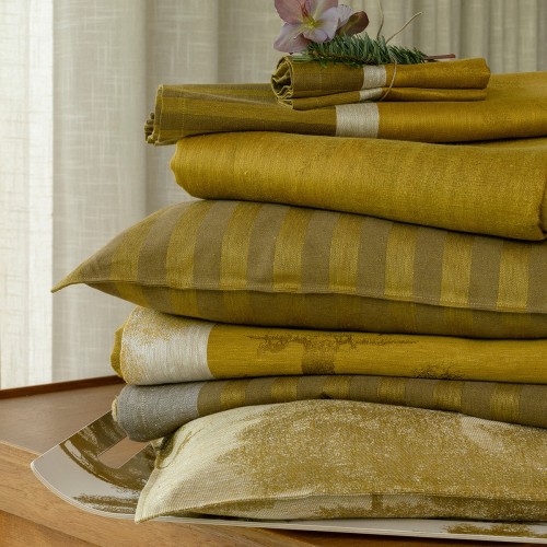 Housses de coussin pur lin Souveraine Or Le Jacquard Français