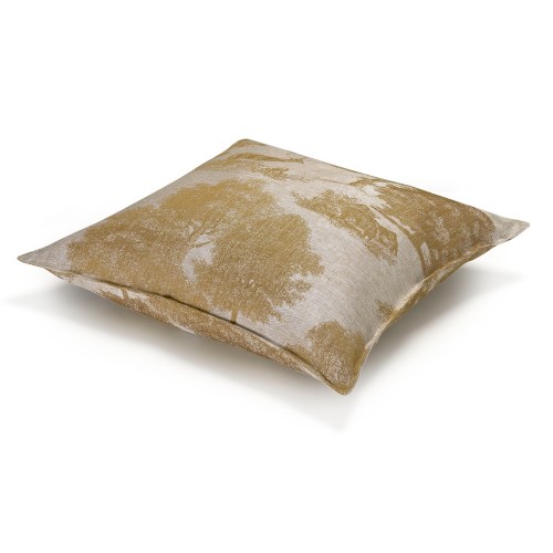 Housses de coussin pur lin Souveraine Or 50x50cm VERSO, Le Jacquard Français