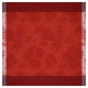 Petit Carré déco pur lin Souveraine Carmin, Le Jacquard Français