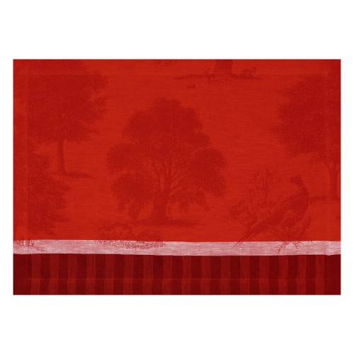 Sets de table antitache pur lin Souveraine Carmin, Le Jacquard Français 