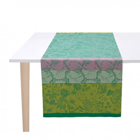 Chemin de table coton Cottage Jardin, Le Jacquard Français