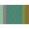 Nappe enduite sur mesure Cottage Jardin laize 180cm, Le Jacquard Français