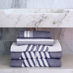 Linge de Bain double nid d'abeilles Bath Club Ecume Marine, Le Jacquard Français