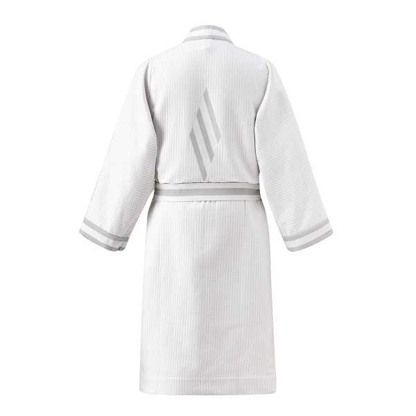 Peignoir de bain mixte double nid d'abeilles Bath Club Gris Minéral, Le Jacquard Français