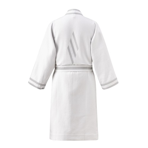 Peignoir de bain mixte double nid d'abeilles Bath Club Gris Minéral, Le Jacquard Français