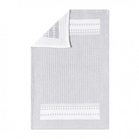 Serviette invité double nid d'abeilles Bath Club Gris Minéral 30x50cm, Le Jacquard Français