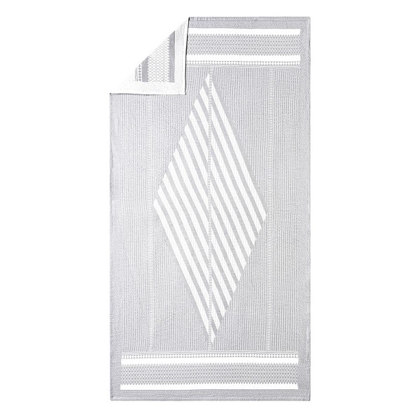 Drap de douche double nid d'abeilles Bath Club Gris Minéral 70x140cm, Le Jacquard Français