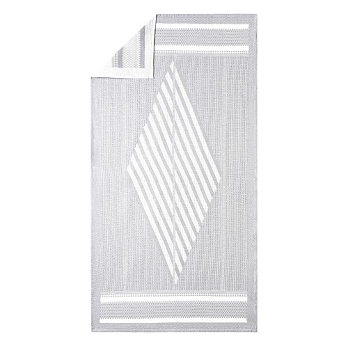 Drap de douche double nid d'abeilles Bath Club Gris Minéral 70x140cm, Le Jacquard Français
