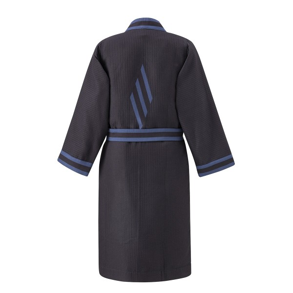 Peignoir de bain mixte double nid d'abeilles Bath Club Ombre Marine, Le Jacquard Français