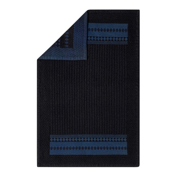 Serviette invité double nid d'abeilles Bath Club Ombre Marine, Le Jacquard Français