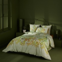 Garnier-Thiébaut - Ensemble Housse de couette + 2 Taies en percale de coton 80 fils/cm² Lumières d'Automne Flamboyant