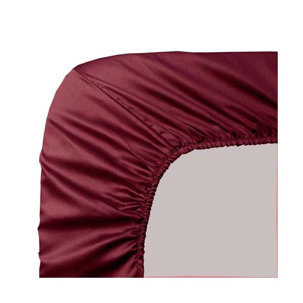 Garnier-Thiébaut - Drap housse uni en satin de coton 120 fils/cm² Ava Dahlia