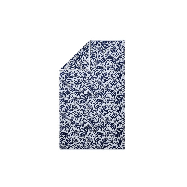 Serviette de plage en jacquard de coton Bréhat Marine