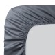 Garnier-Thiébaut - Drap housse uni en satin de coton 120 fils/cm² Ava Titane