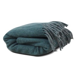 Plaid laine/autres fibres Duetto Canard 130x170cm, Garnier-Thiébaut
