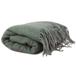 Plaid laine/autres fibres Duetto Lichen 130x170cm, Garnier-Thiébaut