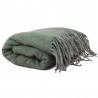 Plaid laine/autres fibres Duetto Lichen 130x170cm, Garnier-Thiébaut