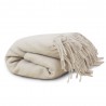 Plaid laine/autres fibres Duetto Naturel 130x170cm, Garnier-Thiébaut