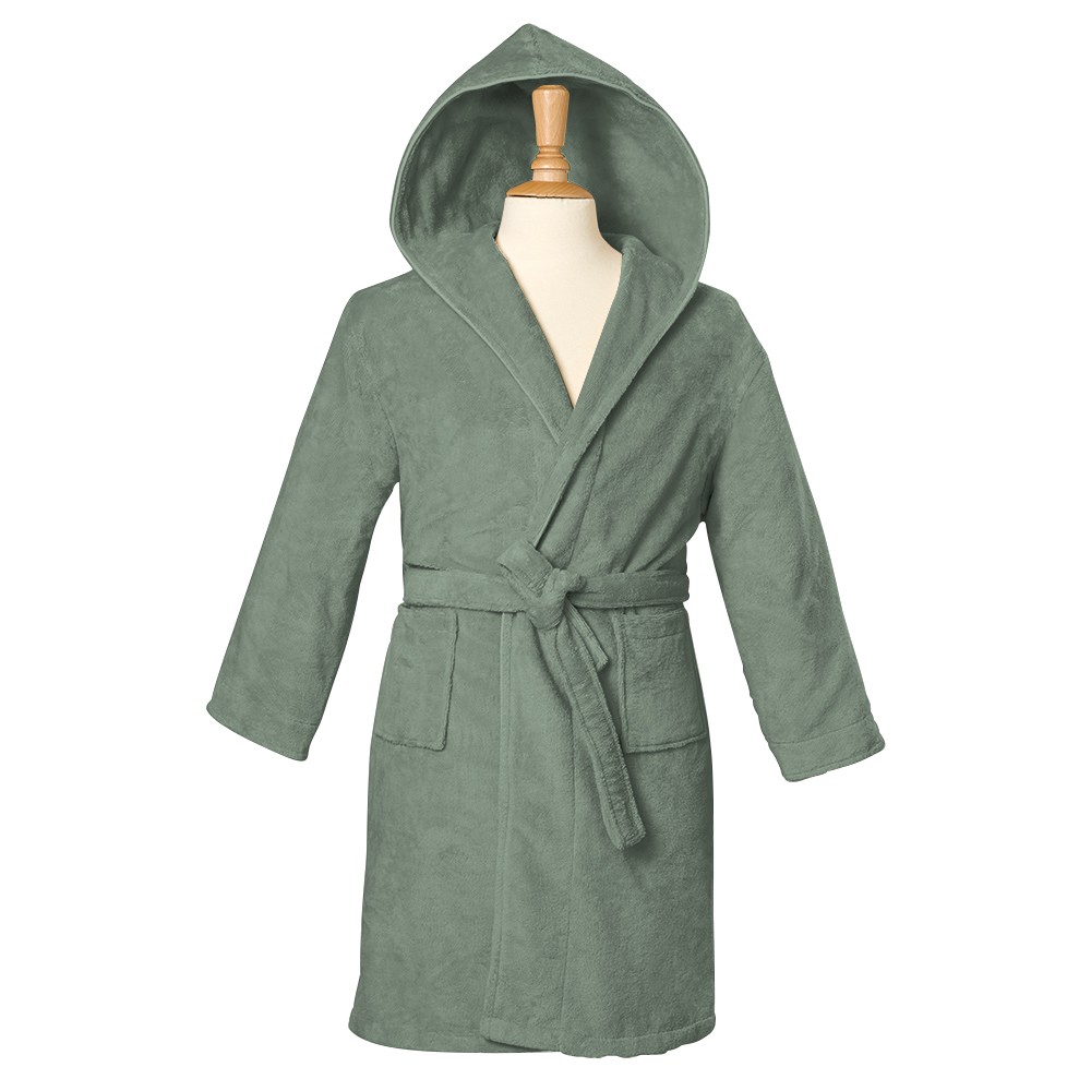 Peignoir enfant, ado, fille, garcon, bain, eponge, qualité, kaki, vert
