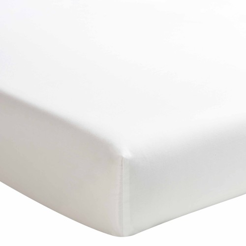 Drap housse uni en percale de coton Première Meringue