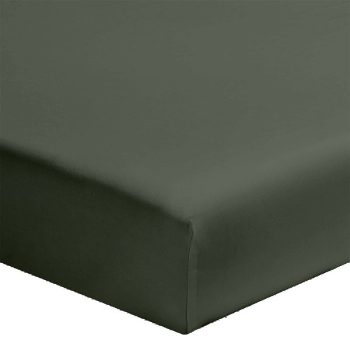 Drap housse uni en percale de coton Première Jungle
