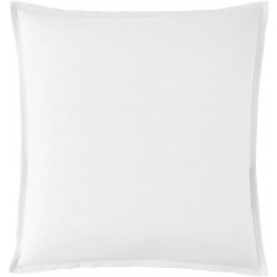 Taie d'oreiller carrée en percale de coton unie Première Blanc, Essix