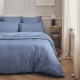 Parure de lit haut de gamme en percale de coton unie Première Bleu Olympe, Essix