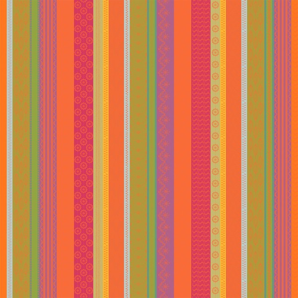 Nappe enduite sur mesure Mille Broderies Samba, laize 155cm, Garnier-Thiébaut
