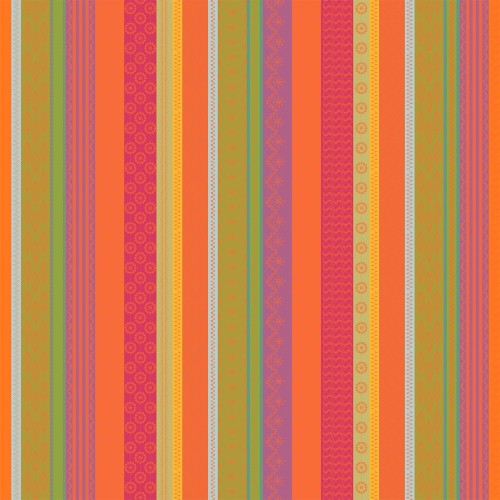Nappe enduite sur mesure Mille Broderies Samba, laize 155cm, Garnier-Thiébaut