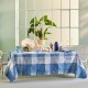 Nappe enduite sur mesure Mille Rameaux Bleu laize 180cm, Garnier-Thiébaut