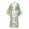 Kimono long imprimé en satin de coton 120 fils/cm² Foliage Vert d'eau, Garnier-Thiébaut