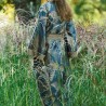 Kimono long imprimé en satin de coton 120 fils/cm² Rainforest Bleu doré, Garnier-Thiébaut