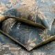 Parure de lit imprimée en satin de coton 120 fils/cm² Rainforest Bleu doré, Garnier-Thiébaut