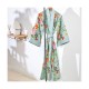 Kimono long imprimé en satin de coton 120 fils/cm² Primavera Vert d'eau, Garnier-Thiébaut