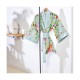 Garnier-Thiébaut - Kimono court imprimé en satin de coton 120 fils/cm² Primavera Vert d'eau