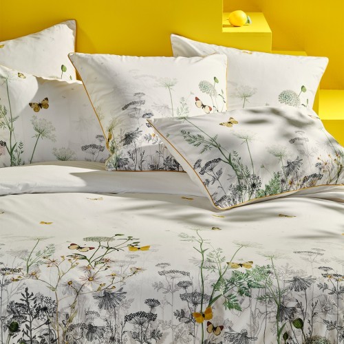 Garnier-Thiébaut - Parure de lit, housse de couette imprimée en percale de coton 80 fils/cm² Escapades magiques Naturel