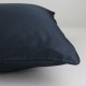 Garnier-Thiébaut - Taie d'oreiller en satin de coton 130 fils/cm² Vibrato Bleu nuit