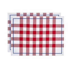 Sets de table anti tache Bistrot Français Rouge, Le Jacquard Français (par 2)