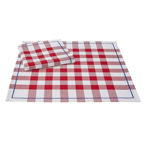 Serviettes de table Bistrot Français Rouge, Le Jacquard Français