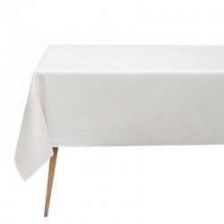 Nappe enduite sur mesure Marie Galante Blanc, Laize 180cm, Le Jacquard Français