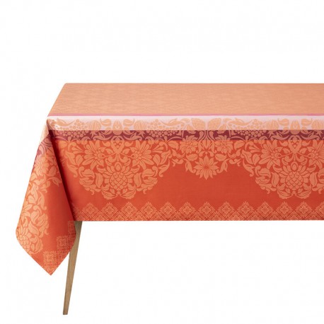 Nappe enduite sur mesure Mumbai Marigold, laize 155cm, Le Jacquard Français