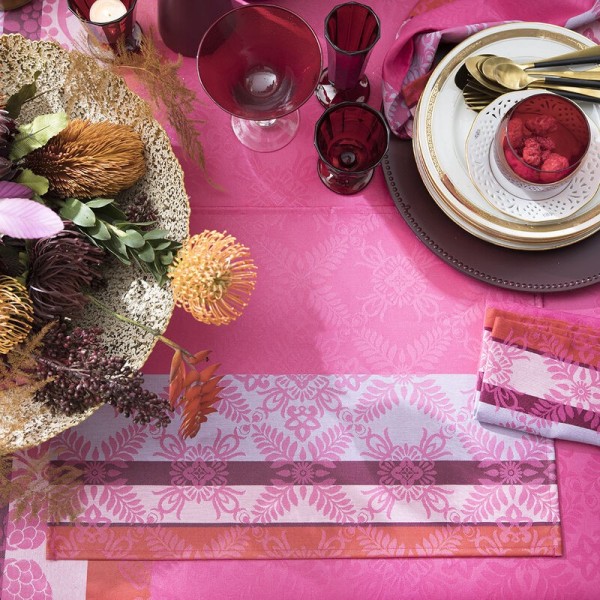 Set de table enduit Mumbai Fuchsia, Le Jacquard Français 
