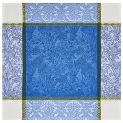 Petit Carré déco pur lin Escapade tropicale Perroquet, Le Jacquard Français