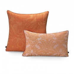 Housse de coussin pur lin Escapade tropicale Goyave, Le Jacquard Français