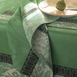 Serviettes de table pur lin Escapade tropicale Caméléon, Le Jacquard Français  2