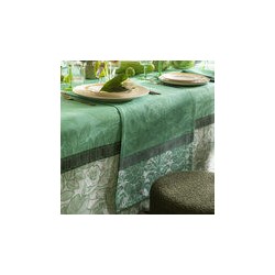 Chemin de table pur lin Escapade tropicale Caméléon, Le Jacquard Français