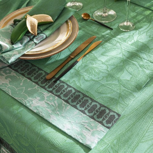 Set de table antitache pur lin Escapade tropicale Caméléon, Le Jacquard Français 