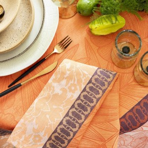Serviettes de table pur lin Escapade tropicale Goyave, Le Jacquard Français  2