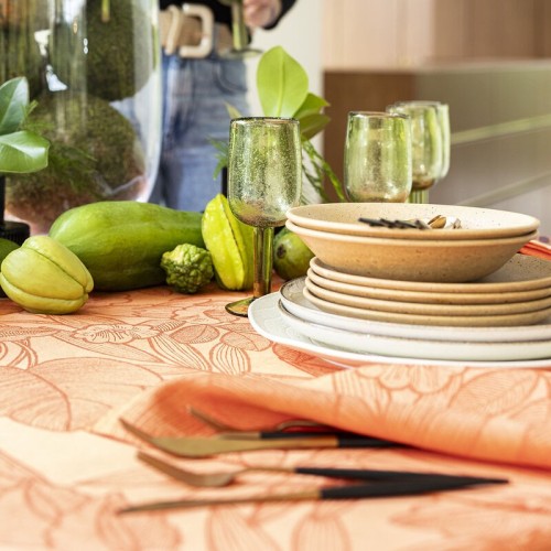 Nappes de table pur lin Escapade tropicale Goyave, Le Jacquard Français